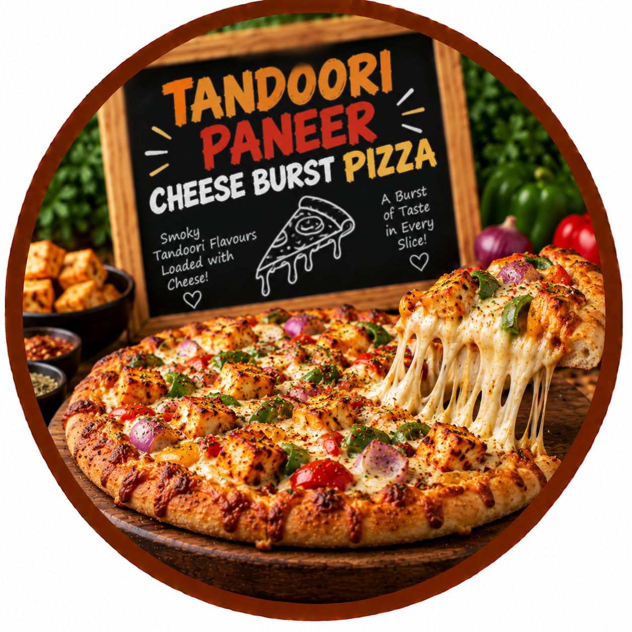 Tandoori Paneer Cheese Burst Pizza
