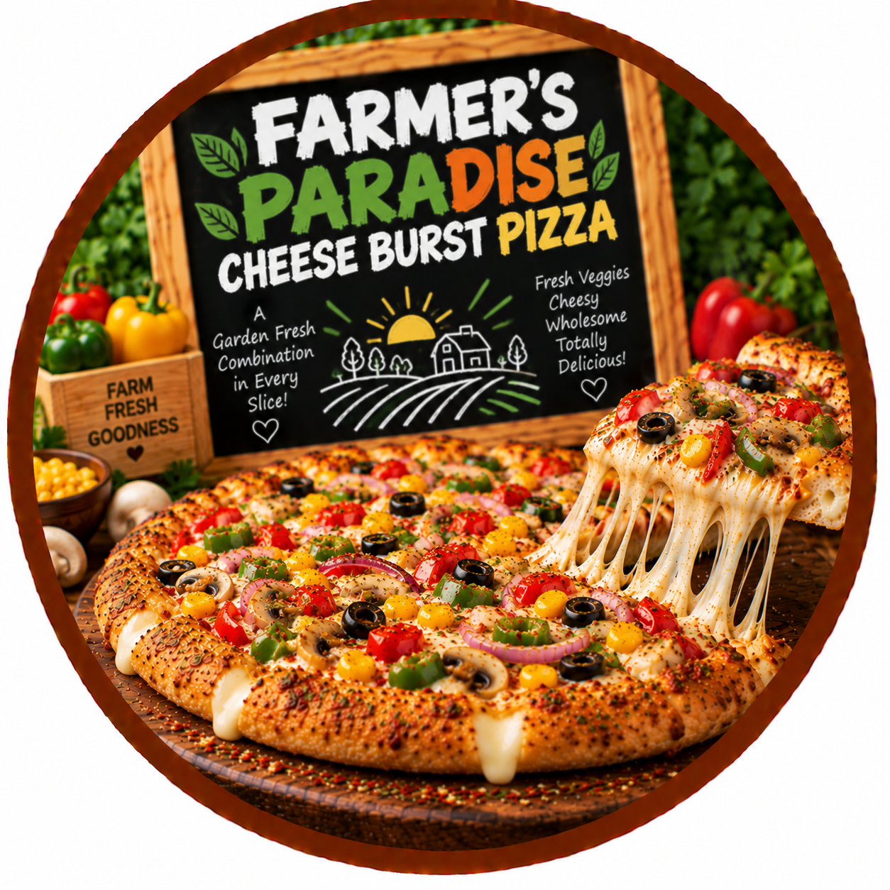 Farmer’s Paradise Cheese Burst Pizza
