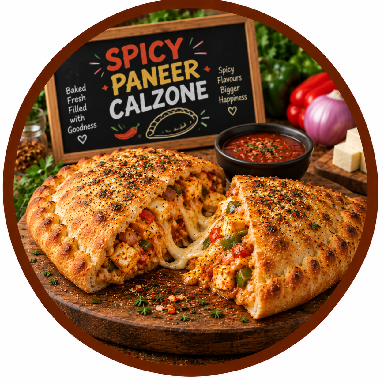 Spicy Paneer Calzone