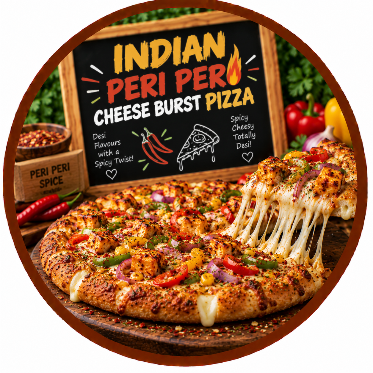 Indian Peri Peri Cheese Burst Pizza
